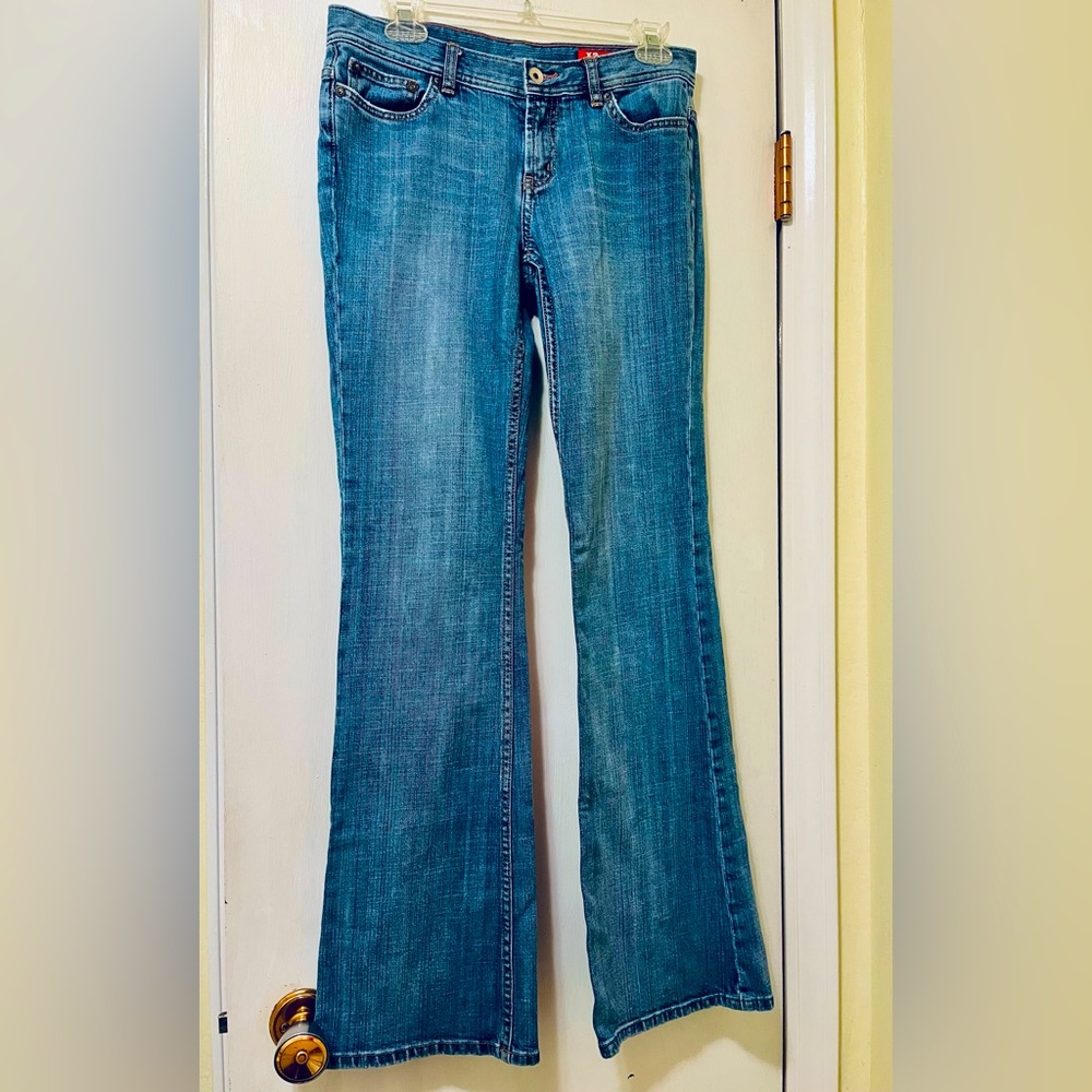 X2 Denim Laboratory Y2K Vintage Flare Jeans Mid Rise Sz 4 Long Tall